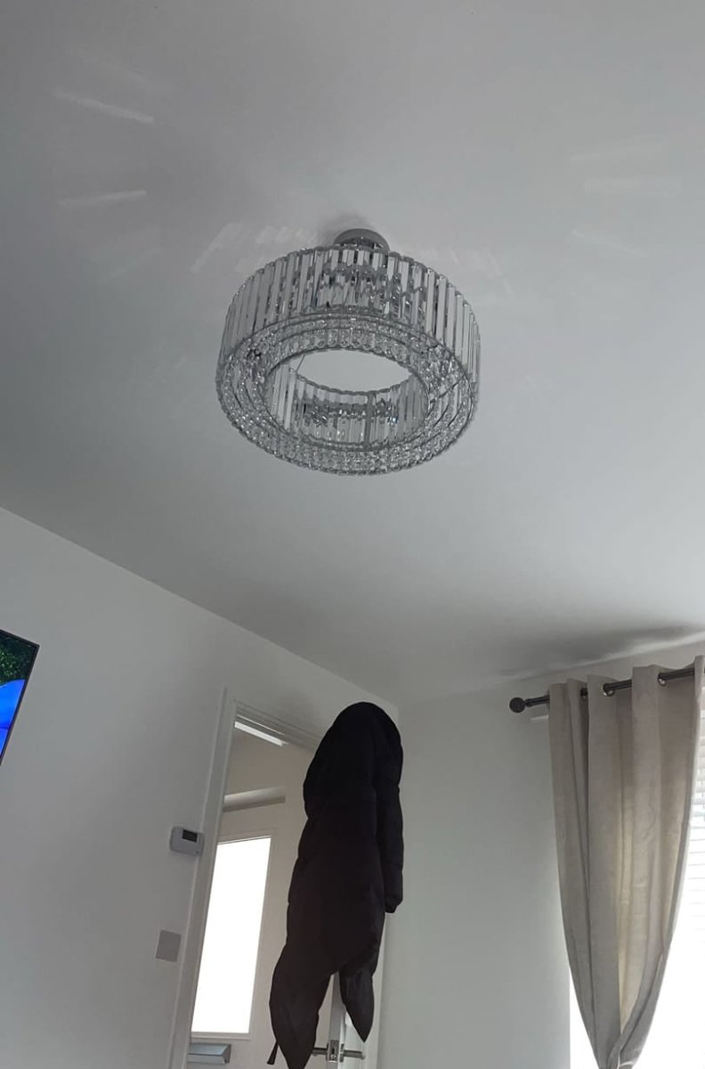 Kristallen Kroonluchter Rond 6-Lichts Metaal Chroom Zwart Messing 50cm Plafondlamp | Sansoti
