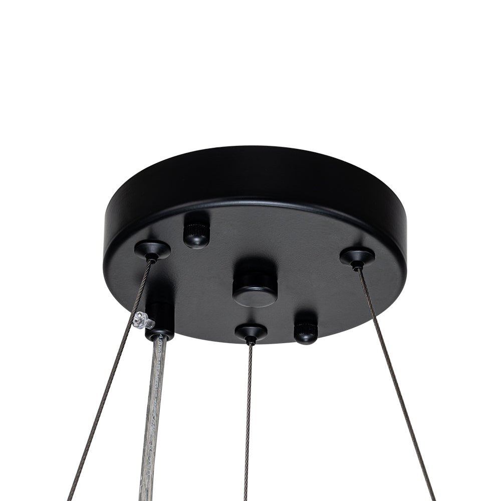 Kristallen Kroonluchter Rond 6-Lichts Metaal Chroom Zwart Messing 50cm Plafondlamp | Sansoti