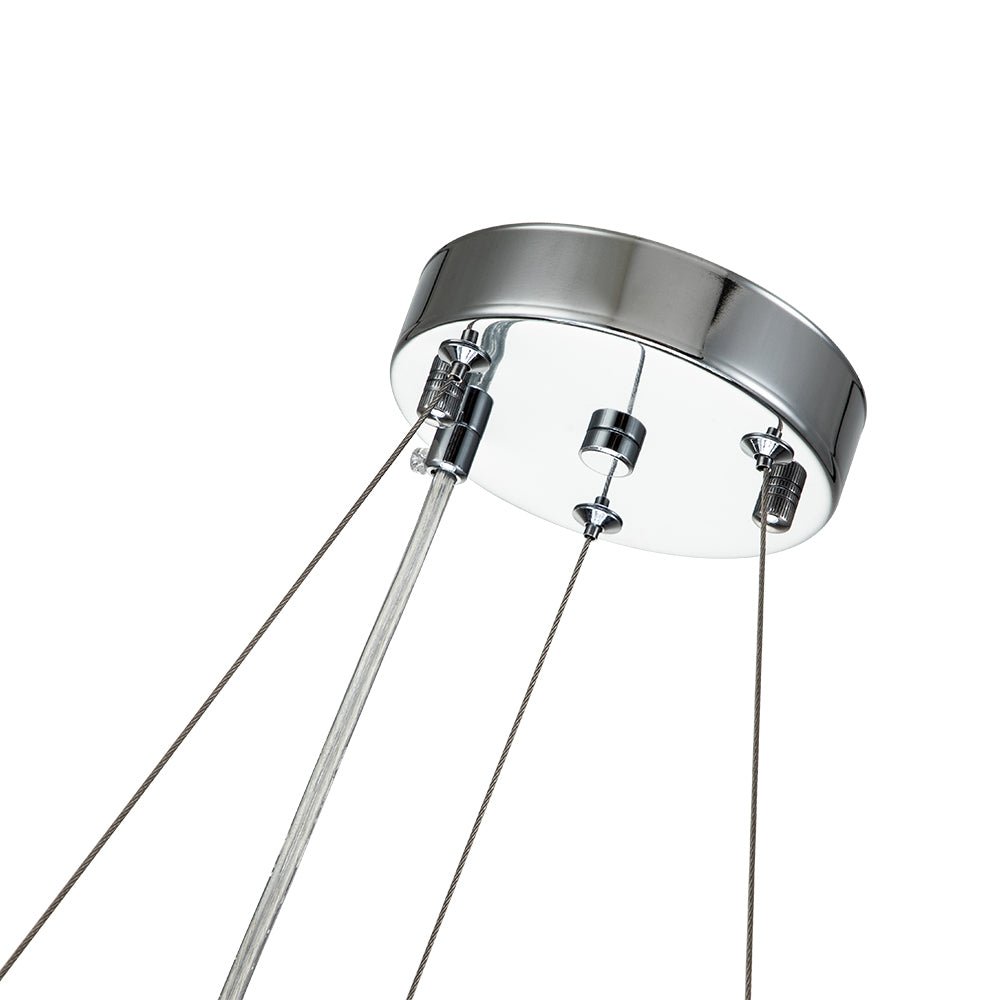 Kristallen Kroonluchter Rond 6-Lichts Metaal Chroom Zwart Messing 50cm Plafondlamp | Sansoti