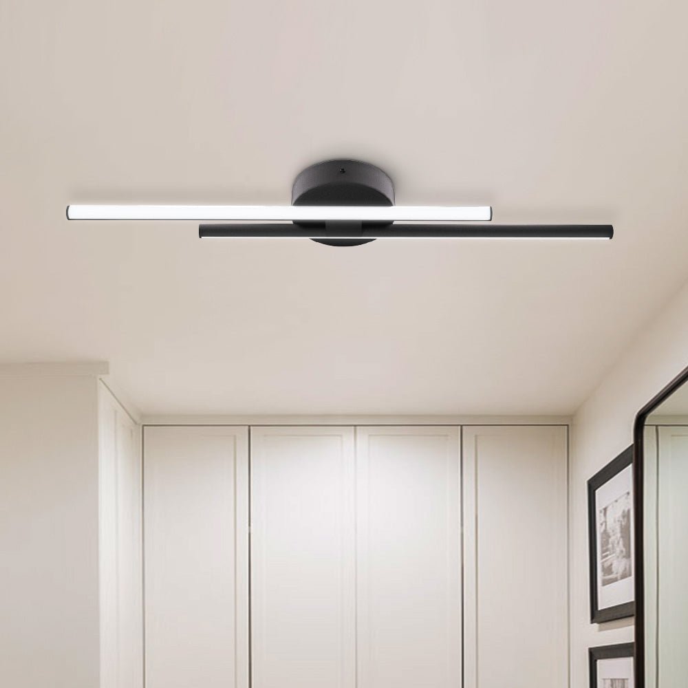 Plafonnier LED bande 12W blanc froid noir laiton nickel 60-80cm Cuisine Moderne
