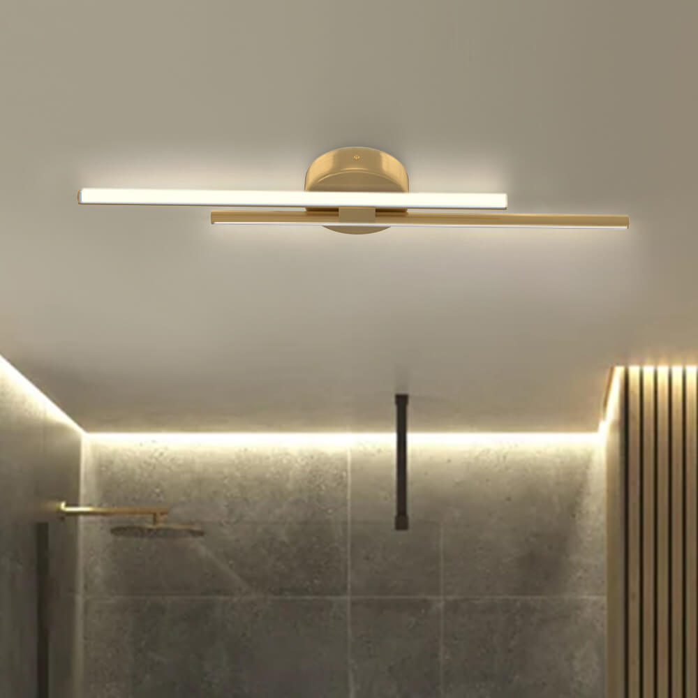 Plafonnier LED bande 12W blanc froid noir laiton nickel 60-80cm Cuisine Moderne
