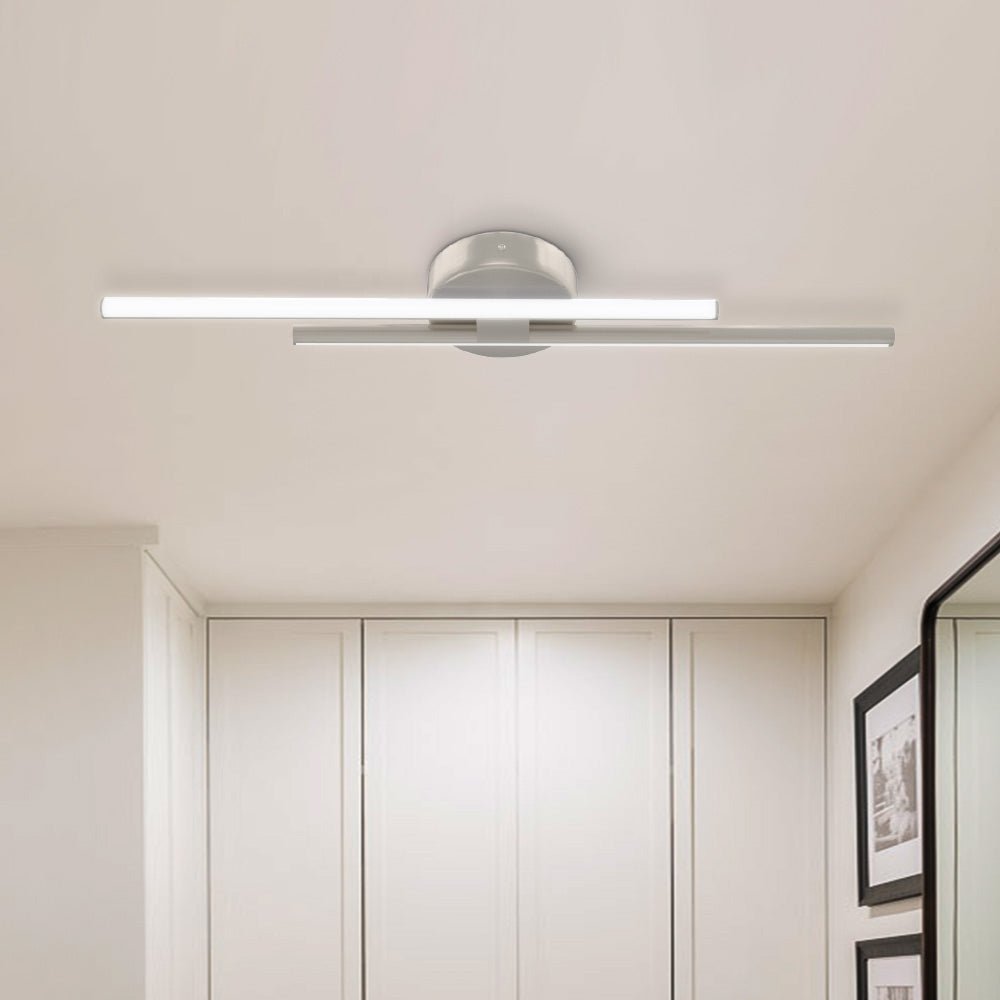 Plafonnier LED bande 12W blanc froid noir laiton nickel 60-80cm Cuisine Moderne
