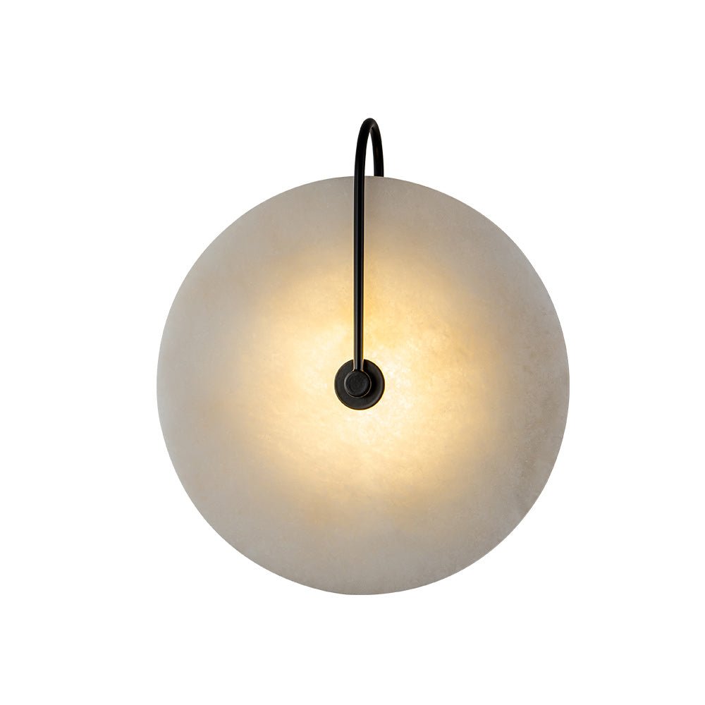 Applique murale marbre ronde LED 5W noir blanc 25cm Chambre Hall Salon Mid-Century