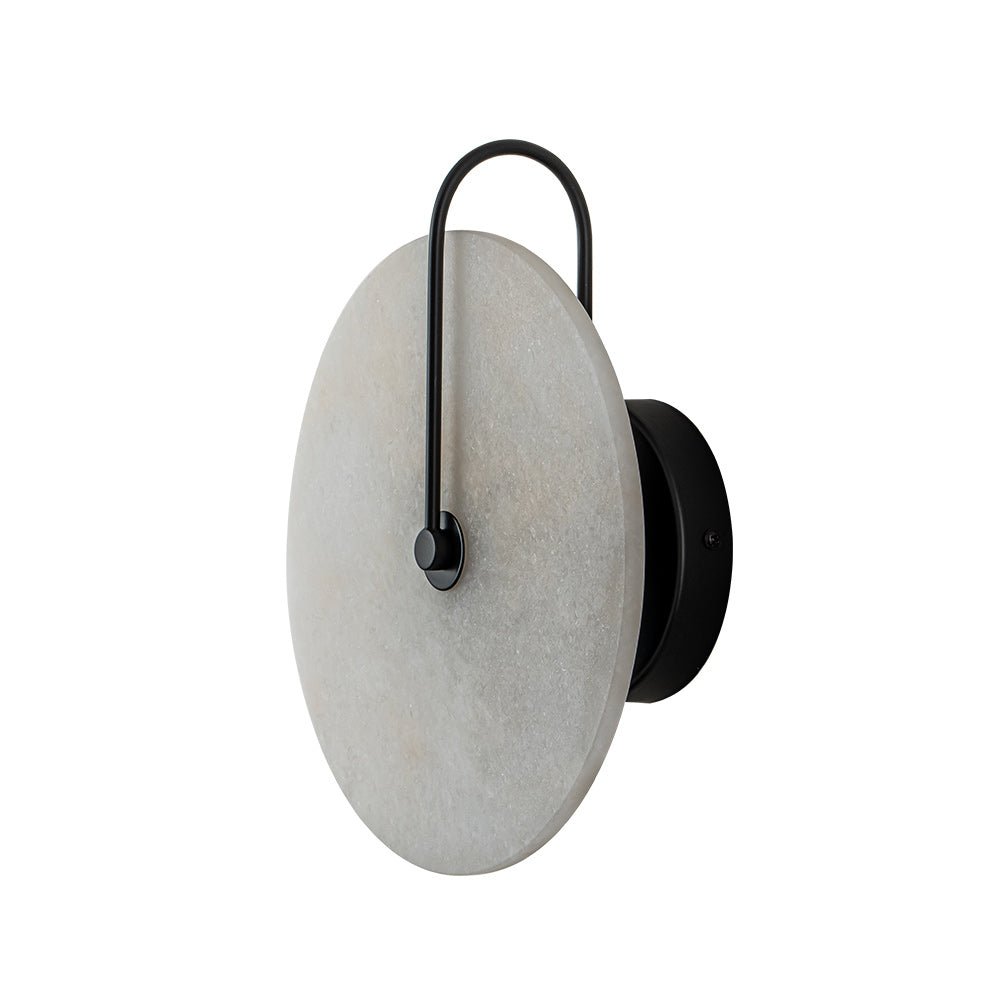 Applique murale marbre ronde LED 5W noir blanc 25cm Chambre Hall Salon Mid-Century
