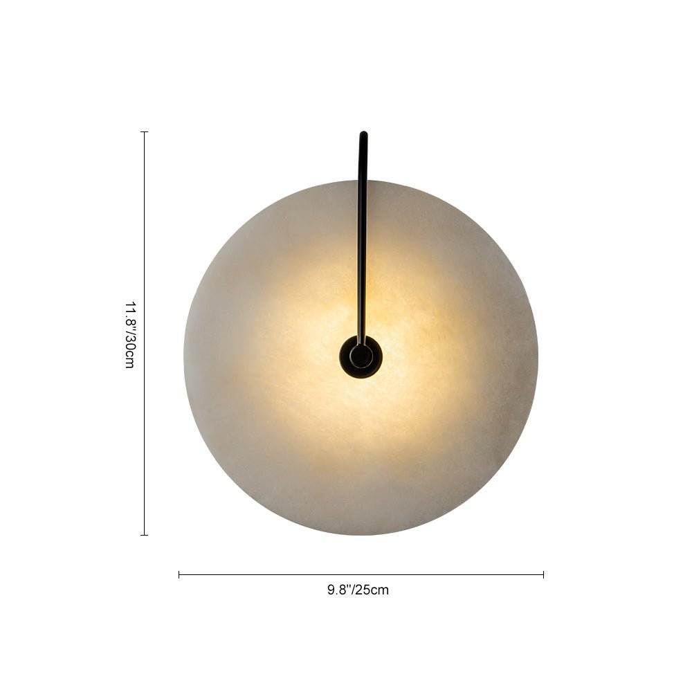 Applique murale marbre ronde LED 5W noir blanc 25cm Chambre Hall Salon Mid-Century