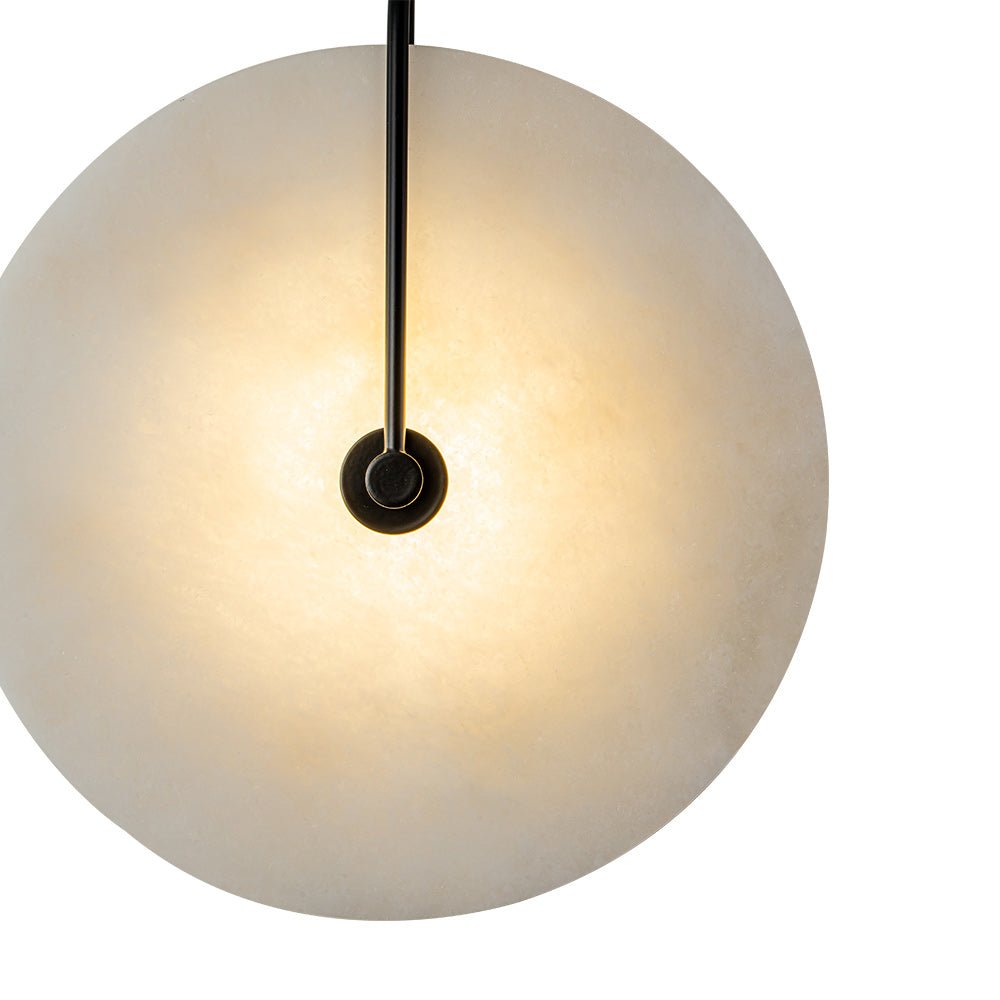 Applique murale marbre ronde LED 5W noir blanc 25cm Chambre Hall Salon Mid-Century