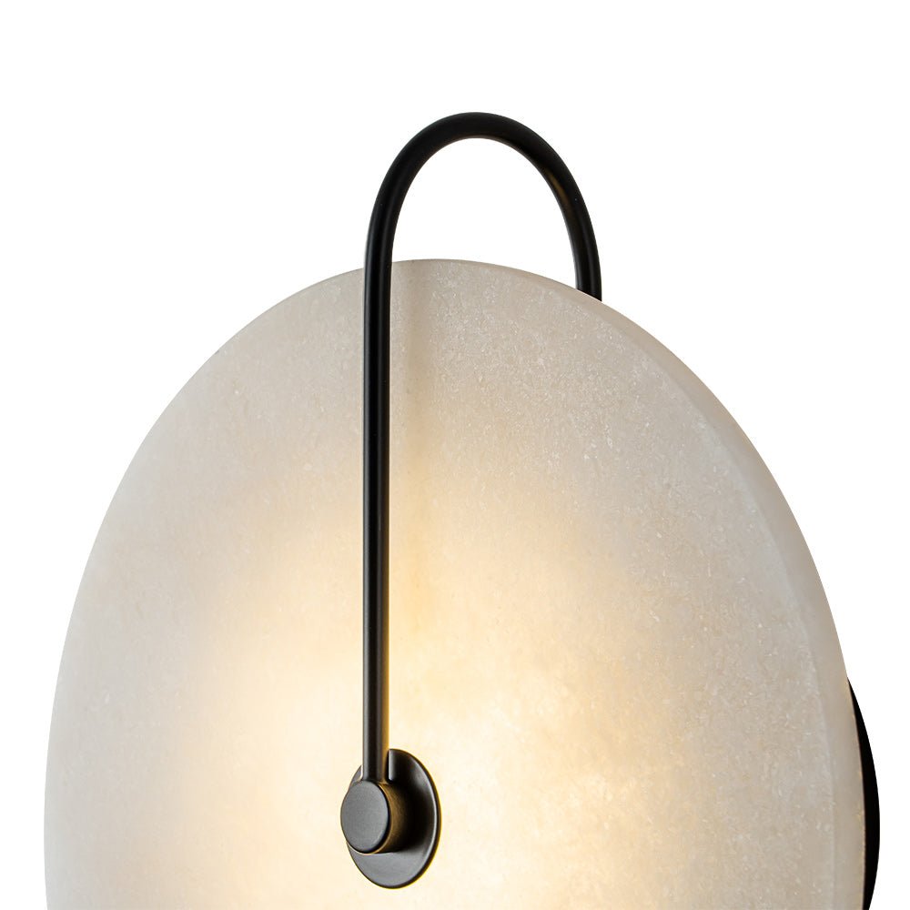 Applique murale marbre ronde LED 5W noir blanc 25cm Chambre Hall Salon Mid-Century
