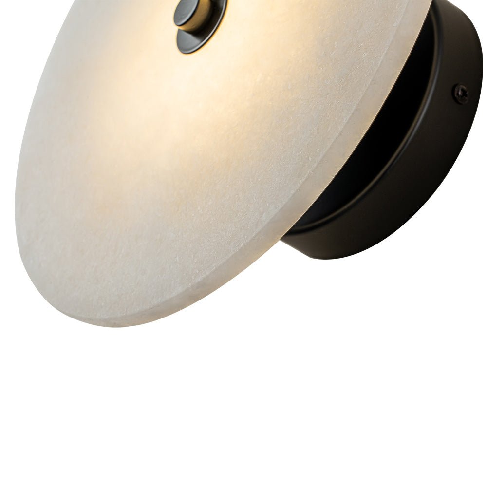 Applique murale marbre ronde LED 5W noir blanc 25cm Chambre Hall Salon Mid-Century