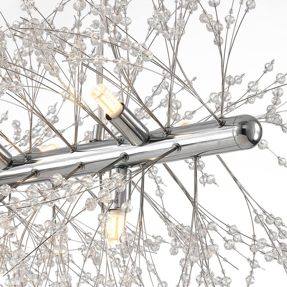 Luxuriöse lineare Kristall-Pendelleuchte mit 12 Lichtpunkten in Gold oder Chrom – moderne Inselbeleuchtung 92 cm | Restfield
