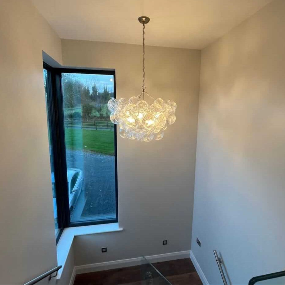 Luxuriöser Cluster Kronleuchter mit Glasblasen in Messing – moderne Hängelampe mit 3 oder 8 Leuchten | Restfield