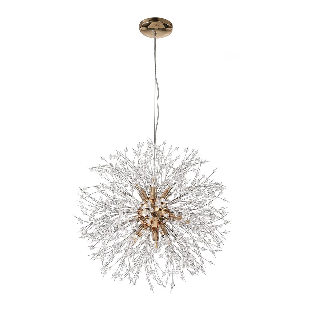 Sputnik Kronleuchter Löwenzahn Metall Gold Chrom 12/16 Lichter 60cm Deckenleuchte Modern