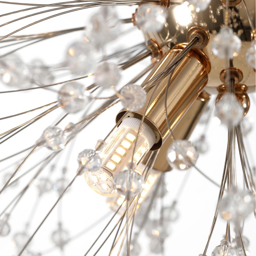Sputnik Kronleuchter Löwenzahn Metall Gold Chrom 12/16 Lichter 60cm Deckenleuchte Modern