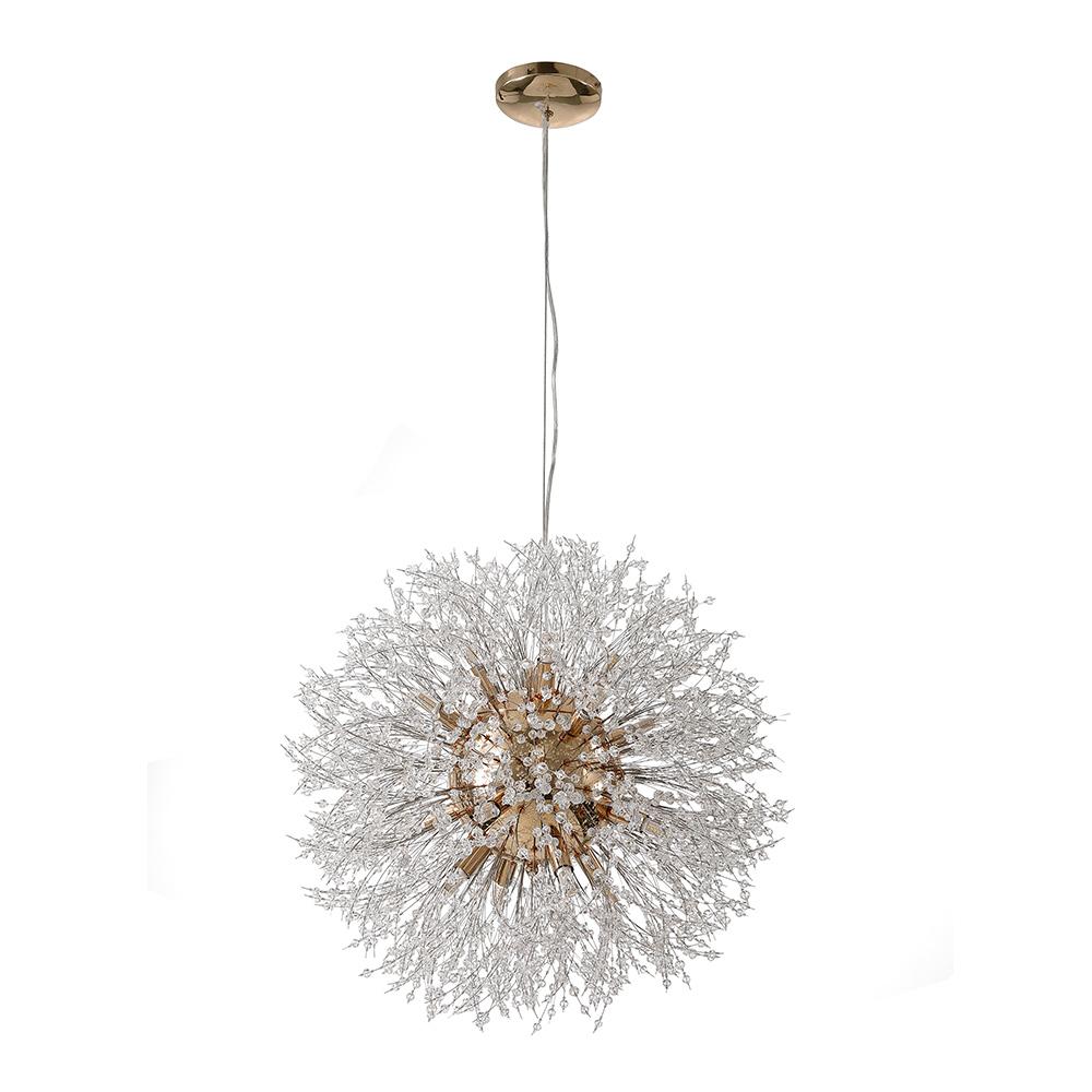 Sputnik Kronleuchter Löwenzahn Metall Gold Chrom 12/16 Lichter 60cm Deckenleuchte Modern