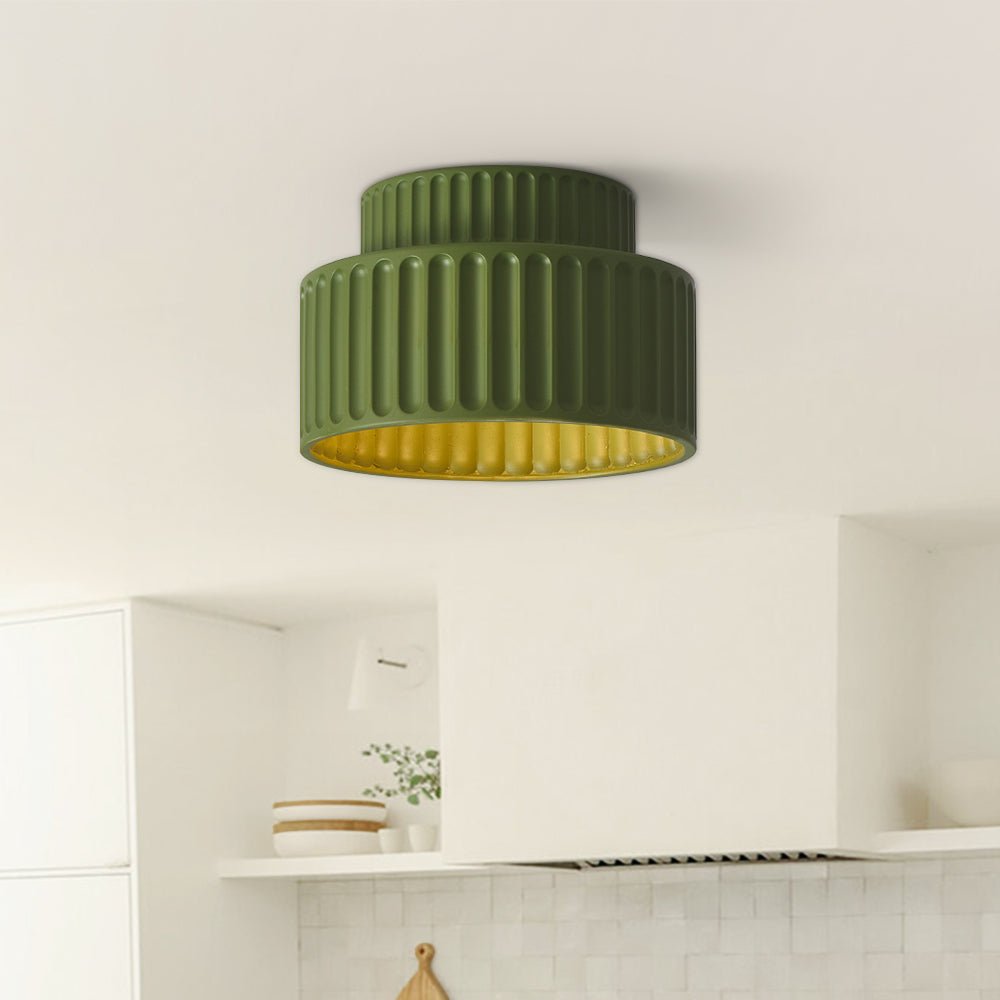 Deckenleuchte Wabi-Sabi Harz Nordic Flush Mount Beige Grün Weiß Dimmbar Wohnzimmer