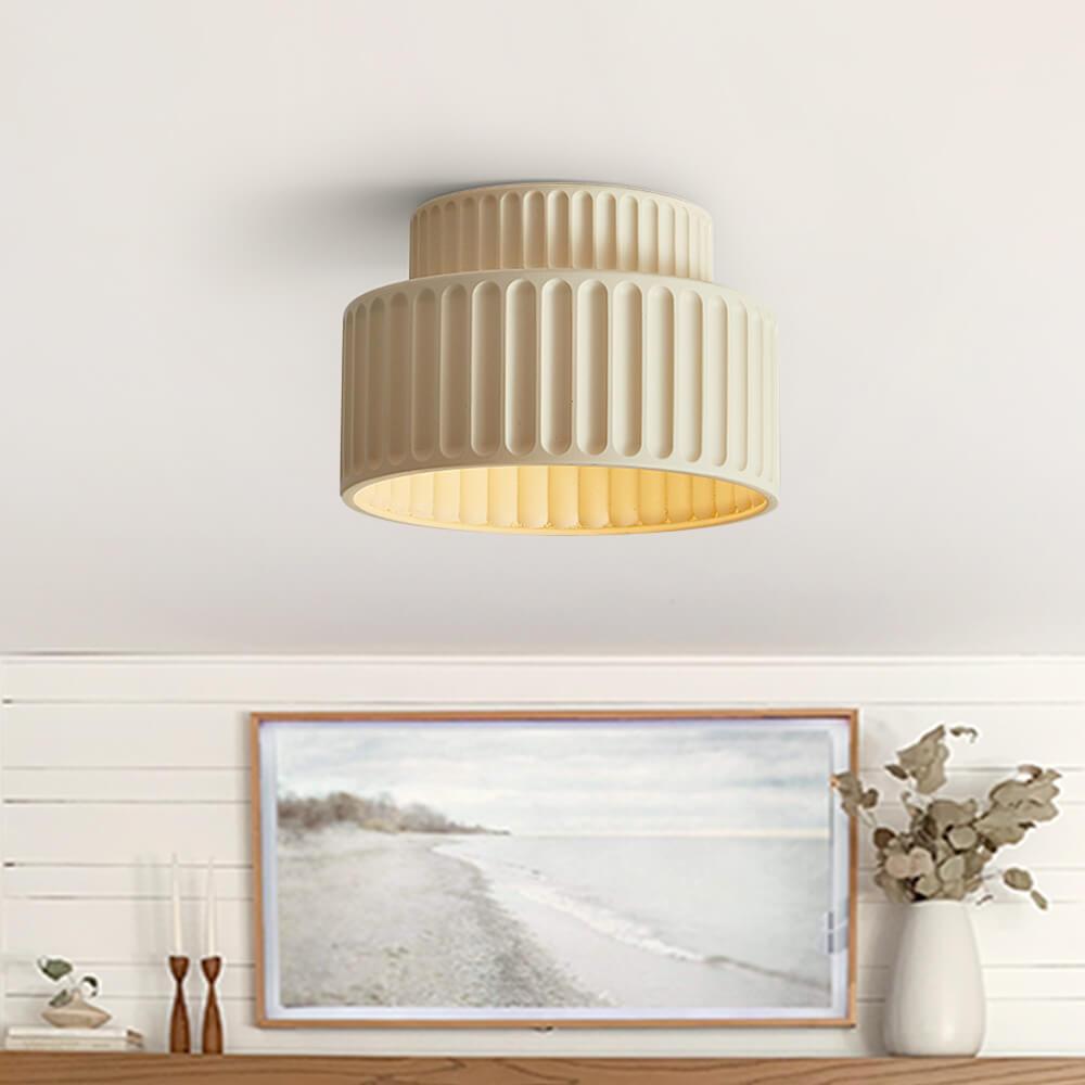 Deckenleuchte Wabi-Sabi Harz Nordic Flush Mount Beige Grün Weiß Dimmbar Wohnzimmer