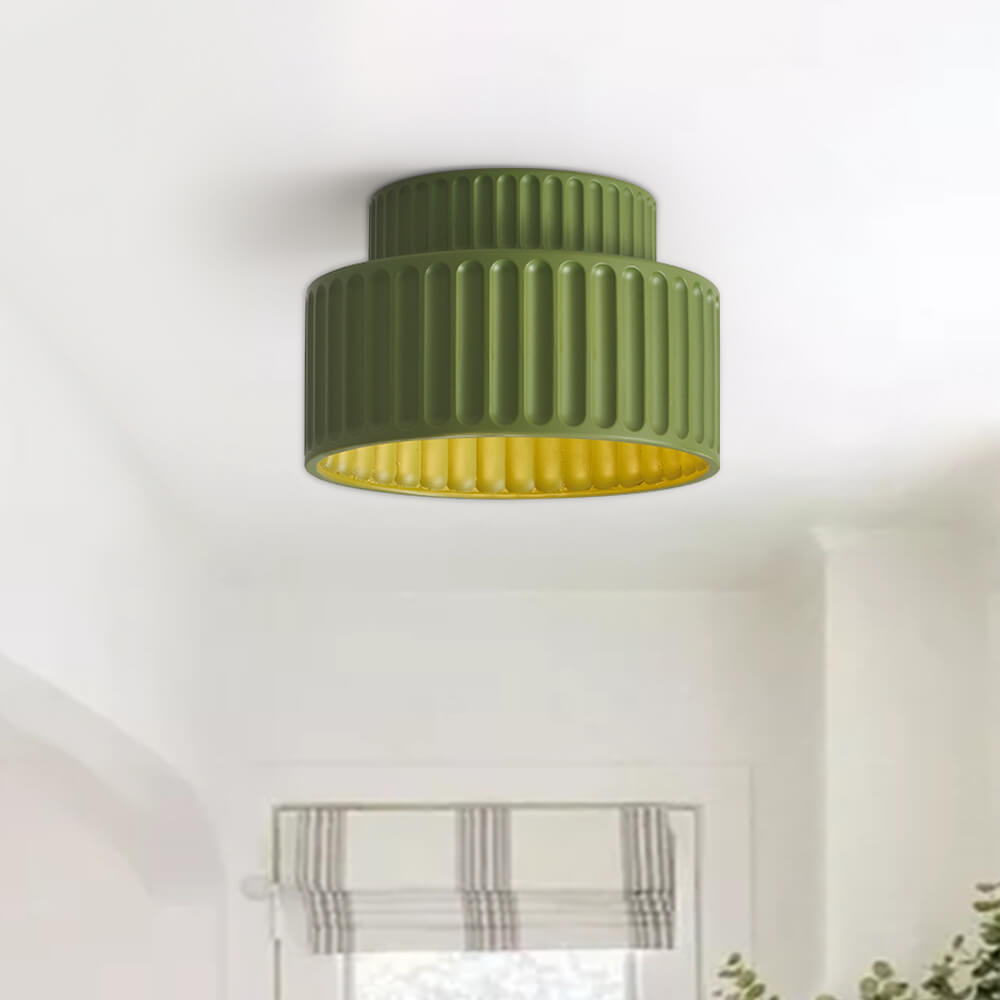 Deckenleuchte Wabi-Sabi Harz Nordic Flush Mount Beige Grün Weiß Dimmbar Wohnzimmer