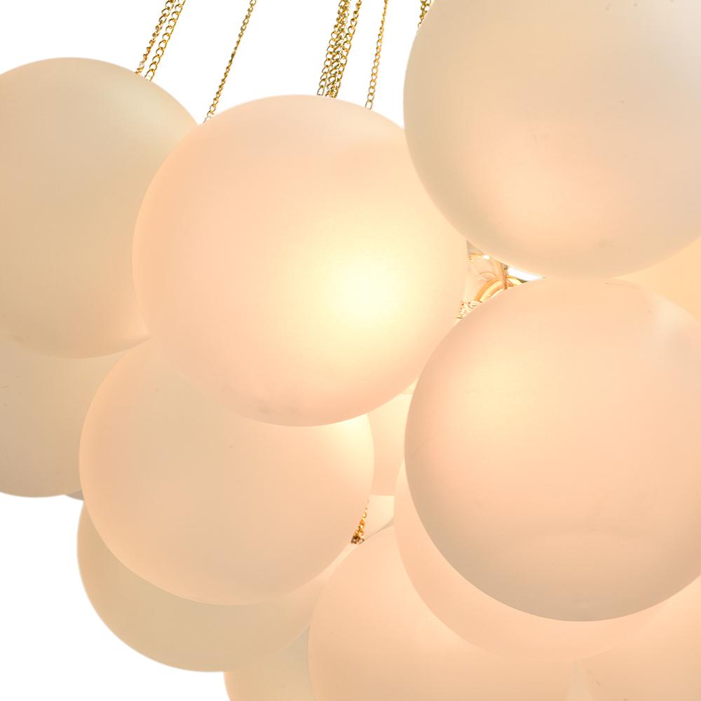 Moderne cluster hanglamp met glazen bubbels in zwart of messing – 3 lichts design kroonluchter 40 of 80 cm | Sansoti