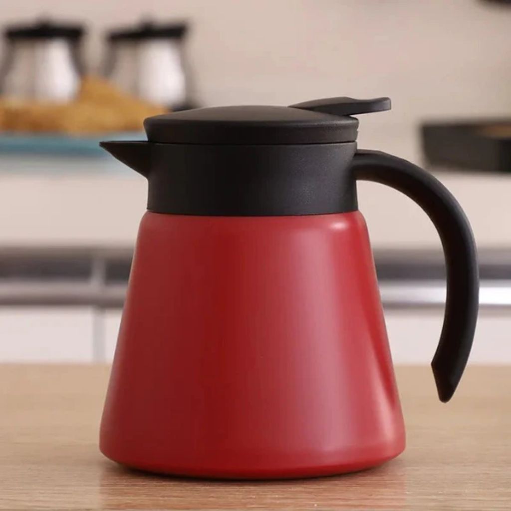 Vacuüm Thermoskan 600ml RVS Dubbelwandig Geïsoleerd voor Koffie Thee Kantoor Keuken Thuis Warm Koud Dranken | Sansoti