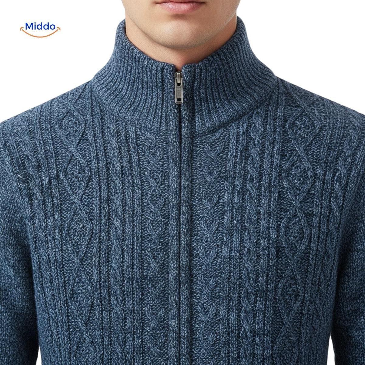 Gefütterte Strickweste für Herren - warm, weiches Futter, Reißverschluss, Rippbündchen, lässig, stilvoll, bequem, für den täglichen Gebrauch | Sansoti