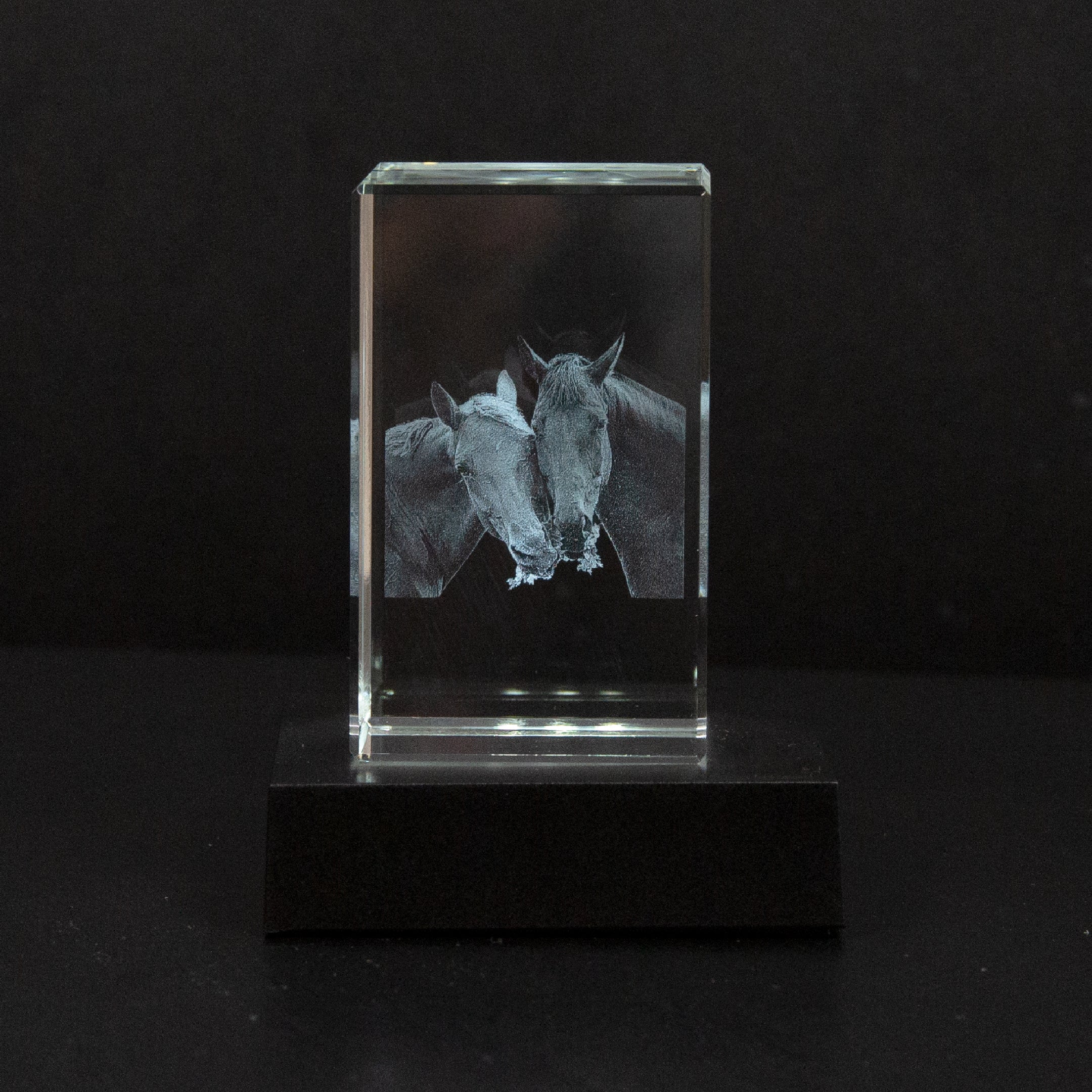 Gepersonaliseerd 2D/3D Kristal Gedenkkristal met Eigen Foto – Verlicht Herinneringsblok met Houten Voet | Sansoti