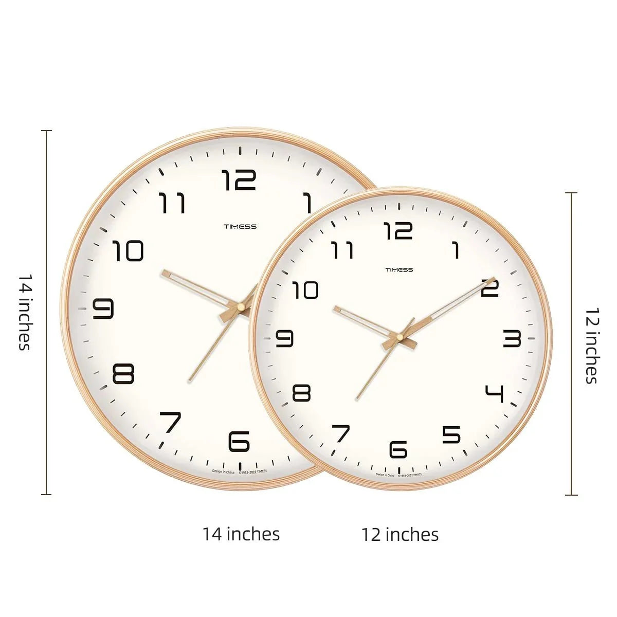 Houten Wandklok Analoog Minimalistisch Design Naturel Crème Bruin Woonkamer Keuken Kantoor Stil Uurwerk | Sansoti