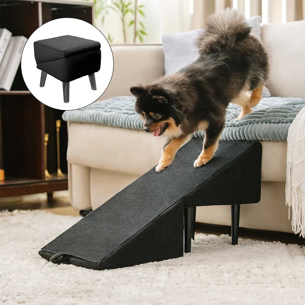 Opvouwbare Hondentrap & Kruk met Antislip Treden – Veilige Klimhulp voor Kleine Huisdieren & Puppy's | Sansoti