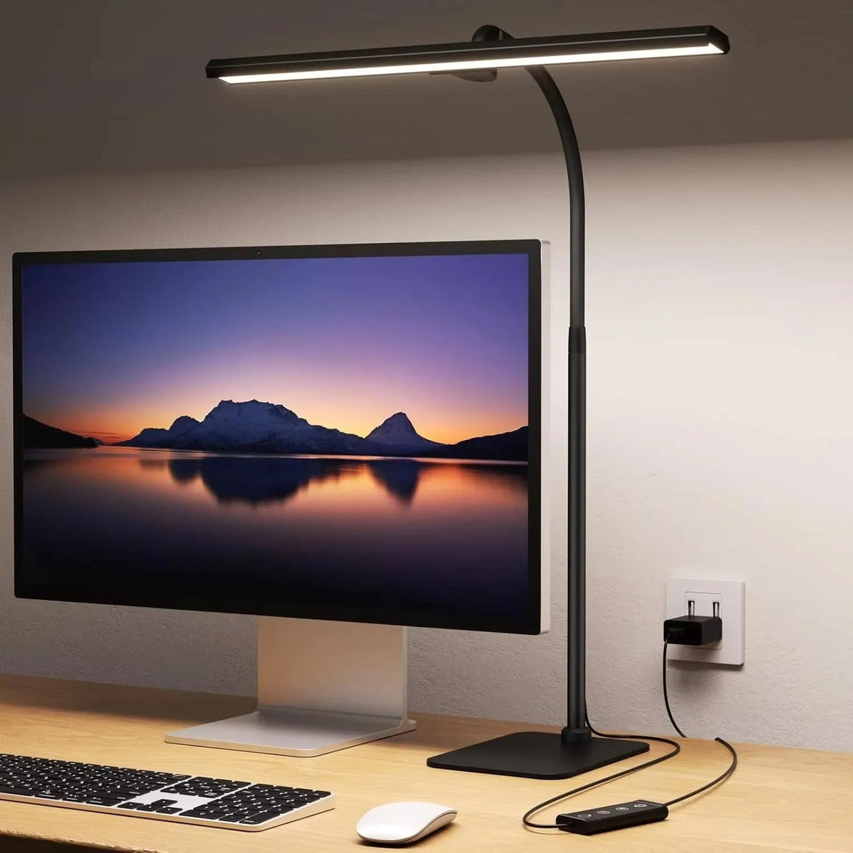Verstellbare Schreibtischlampe mit Dimmfunktion – Flexible Arm-Tischleuchte für Büro, Arbeitszimmer und Homeoffice | Sansoti