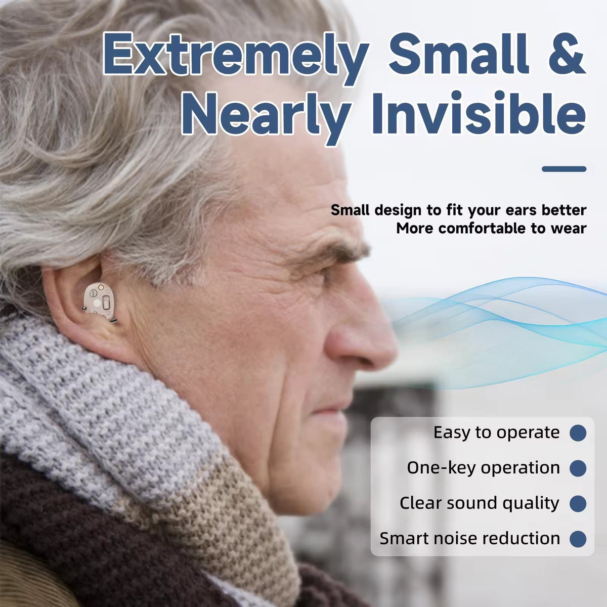 Rechargeable Hearing Aid with Intelligent Sound Amplification Wireless Compact Design for Daily Use | Sansoti