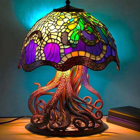 Lampe de table Champignon Aspect Vitrail Résine Colorée Lampe d'ambiance Chambre d'enfant Salon | Restfield