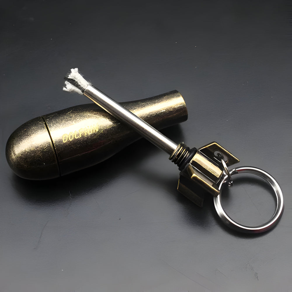Outdoor Vuurstarter Waterdicht Metaal Herbruikbaar Survival Sleutelhanger | Sansoti