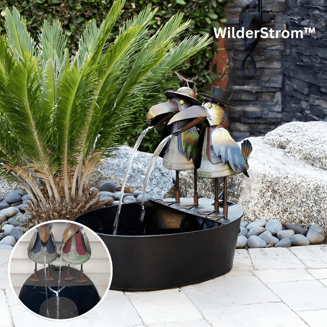 Decoratieve Tuinfontein Dierenmotief Polyresin Fontein met Waterpomp Rustgevend Waterornament voor Tuin Terras | Sansoti