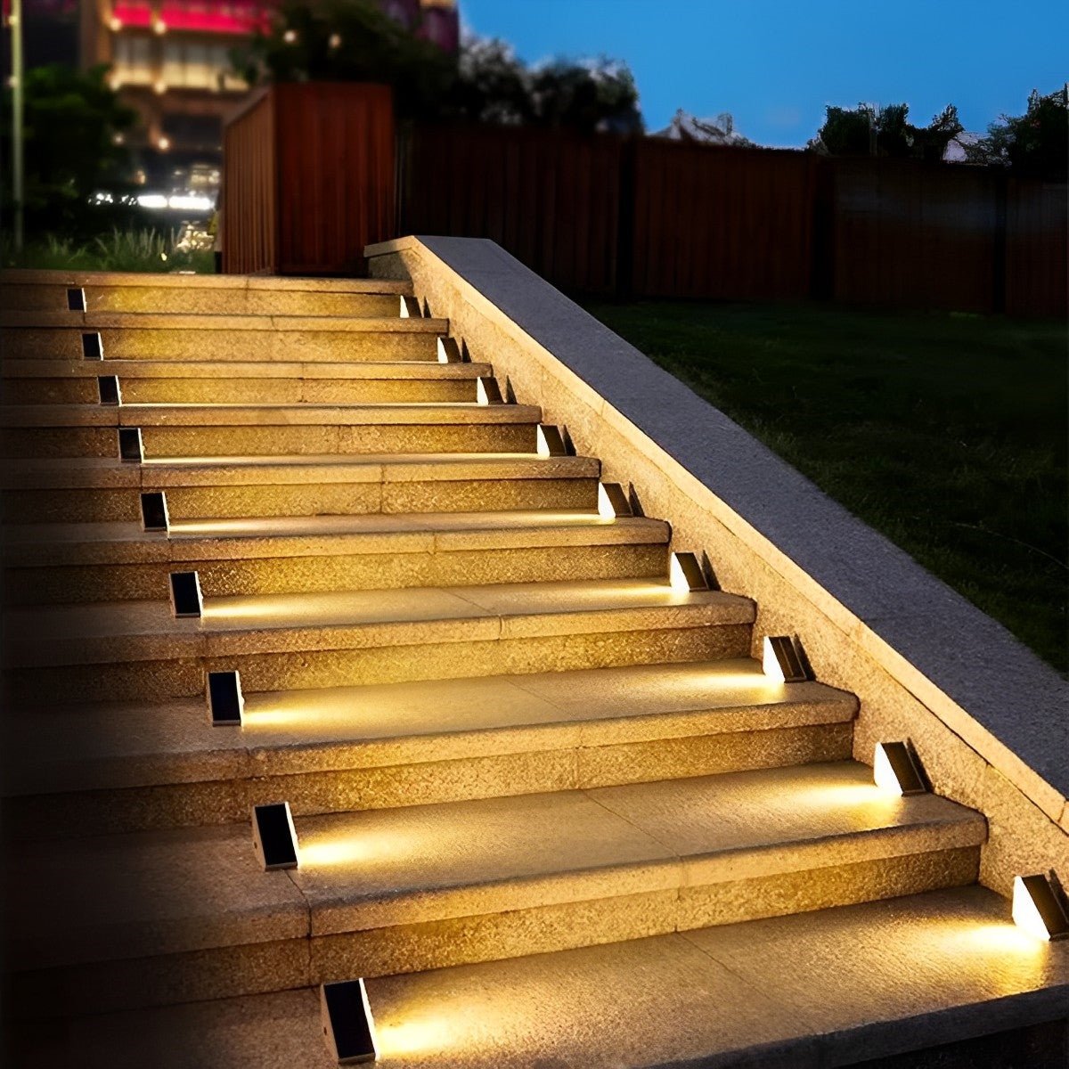 Trapverlichting Buiten Solar LED ABS IP65 Tuin Trap Warmwit 3000K Bewegingssensor Automatisch Oprit Stap Verlichting Sfeerlamp | Sansoti
