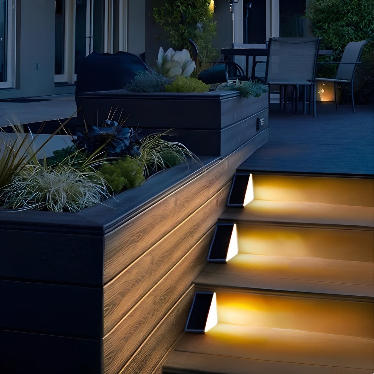 Trapverlichting Buiten Solar LED ABS IP65 Tuin Trap Warmwit 3000K Bewegingssensor Automatisch Oprit Stap Verlichting Sfeerlamp | Sansoti