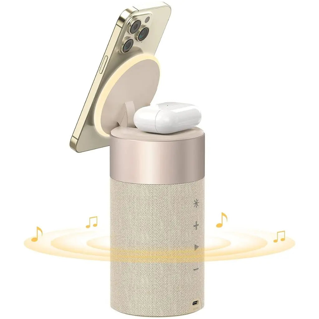 Draadloze Speaker met Oplaadfunctie – 3-in-1 Bluetooth Speaker, MagSafe Powerbank & Sfeerverlichting | Sansoti