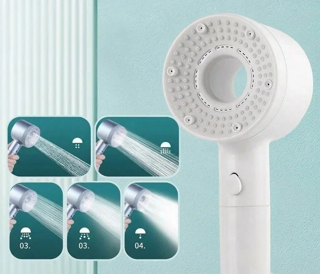 Hand Shower with 5 Adjustable Settings – Water-Saving Shower Head with Increased Pressure – Bathroom Accessory for Low Water Pressure | Sansoti