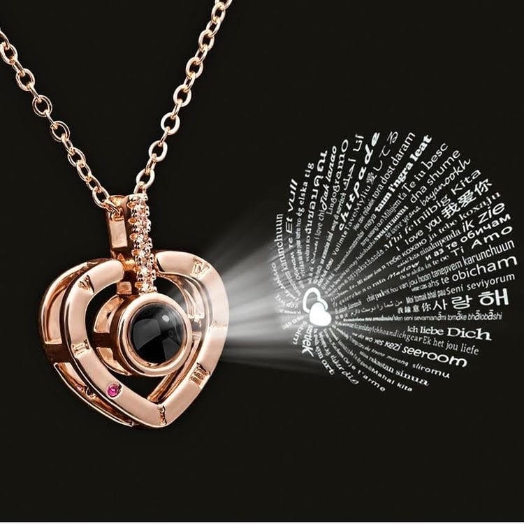 Herzförmige Halskette mit Projektion aus 925er-Silber, romantisches Geschenk, Strass-Anhänger, eleganter Schmuck für Frauen | Sansoti