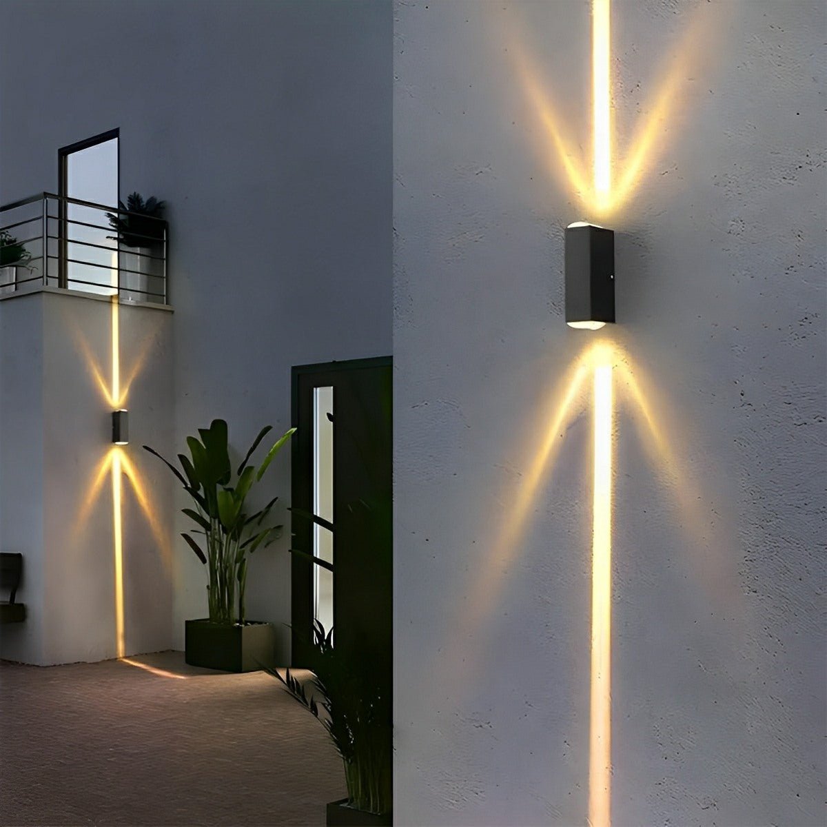 Zewnętrzna lampa ścienna LED z oświetleniem góra-dół, aluminiowa, wodoodporna, IP65, oświetlenie schodów, nowoczesne oświetlenie zewnętrzne | Sansoti