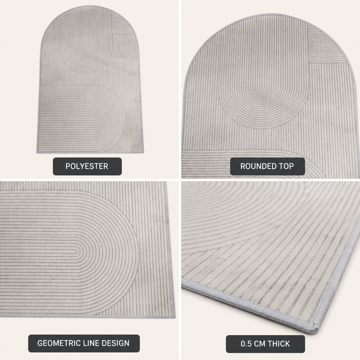 Floor Mat for Office Chairs with Textile Anti-Slip Underside for Parquet and Carpet Workplace Protection | Sansoti