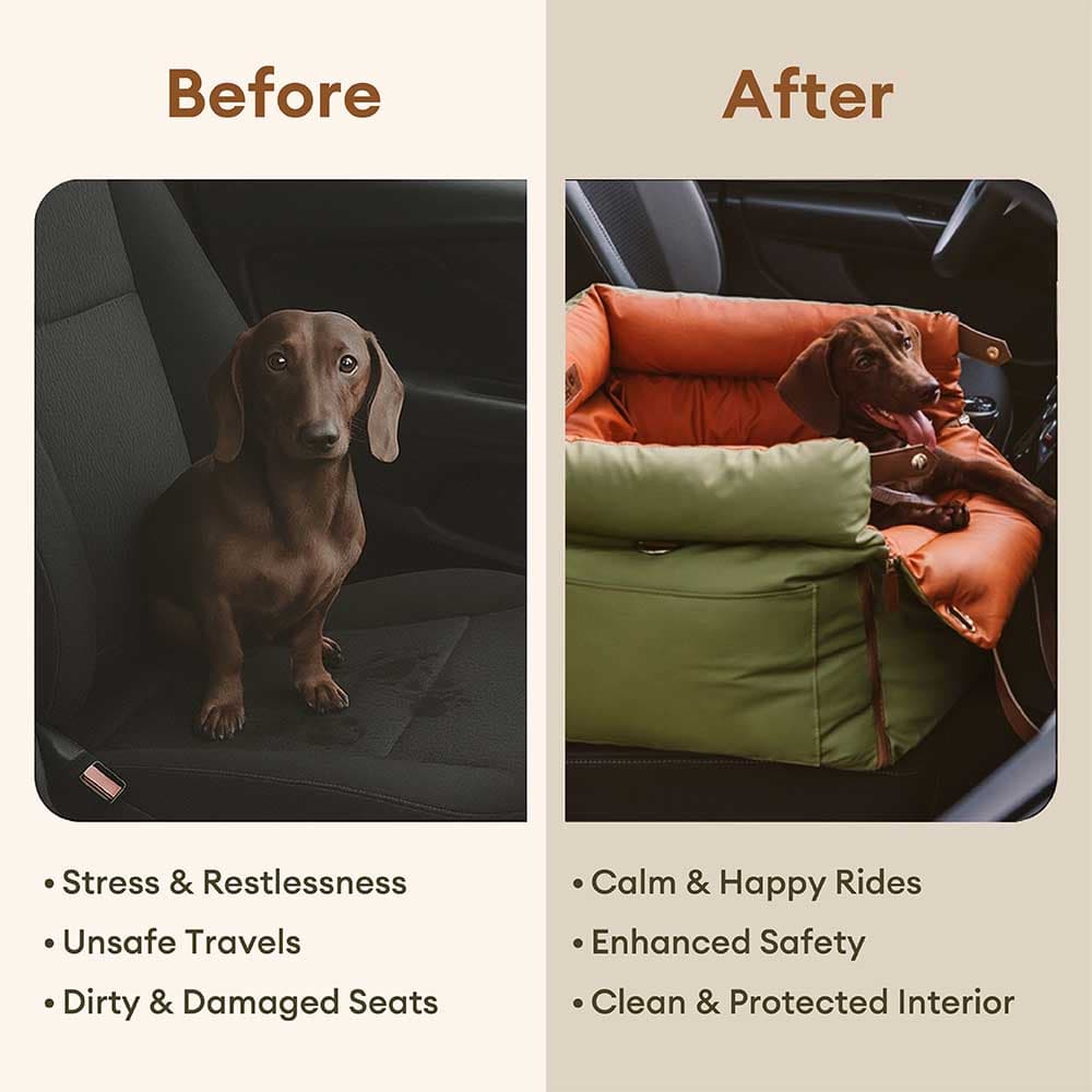Auto Hondenmand Reistas Veilig & Comfortabel Zwart Grijs Oranje Beige Hondenmand Auto voor Kleine tot Middelgrote Honden | Sansoti