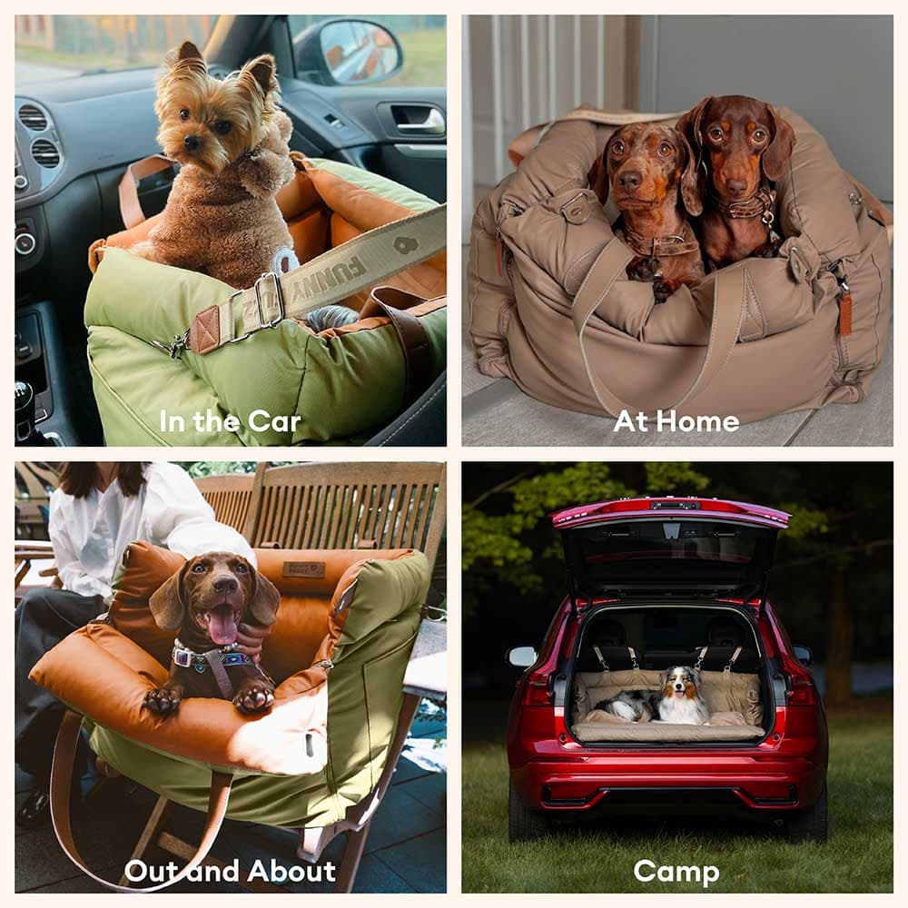 Auto Hondenmand Reistas Veilig & Comfortabel Zwart Grijs Oranje Beige Hondenmand Auto voor Kleine tot Middelgrote Honden | Sansoti