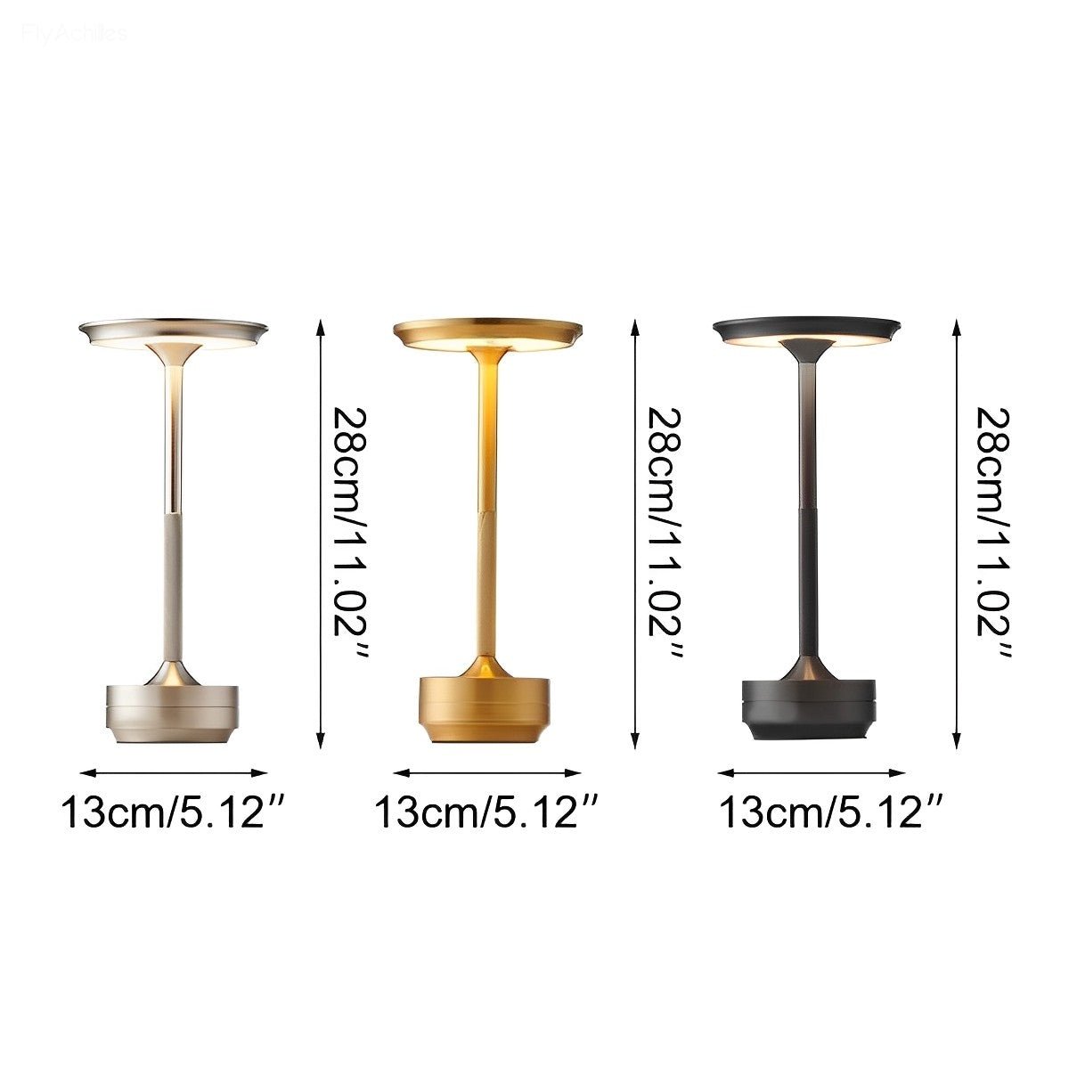 Dimmable Desk Lamp LED USB-C Rechargeable Aluminum 3 Light Modes Table Lamp Gold Silver Black Modern Workspace | Sansoti