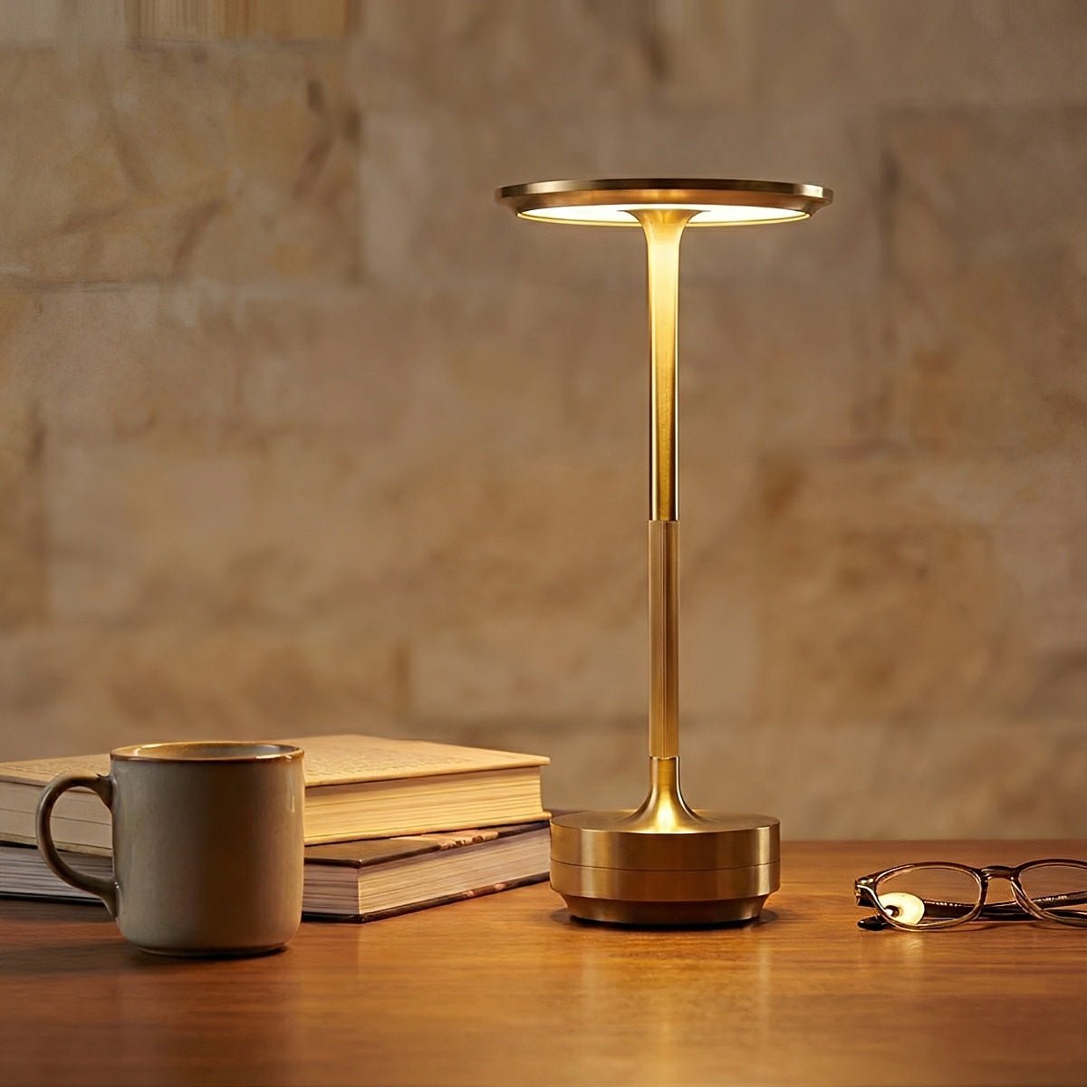 Dimmable Desk Lamp LED USB-C Rechargeable Aluminum 3 Light Modes Table Lamp Gold Silver Black Modern Workspace | Sansoti