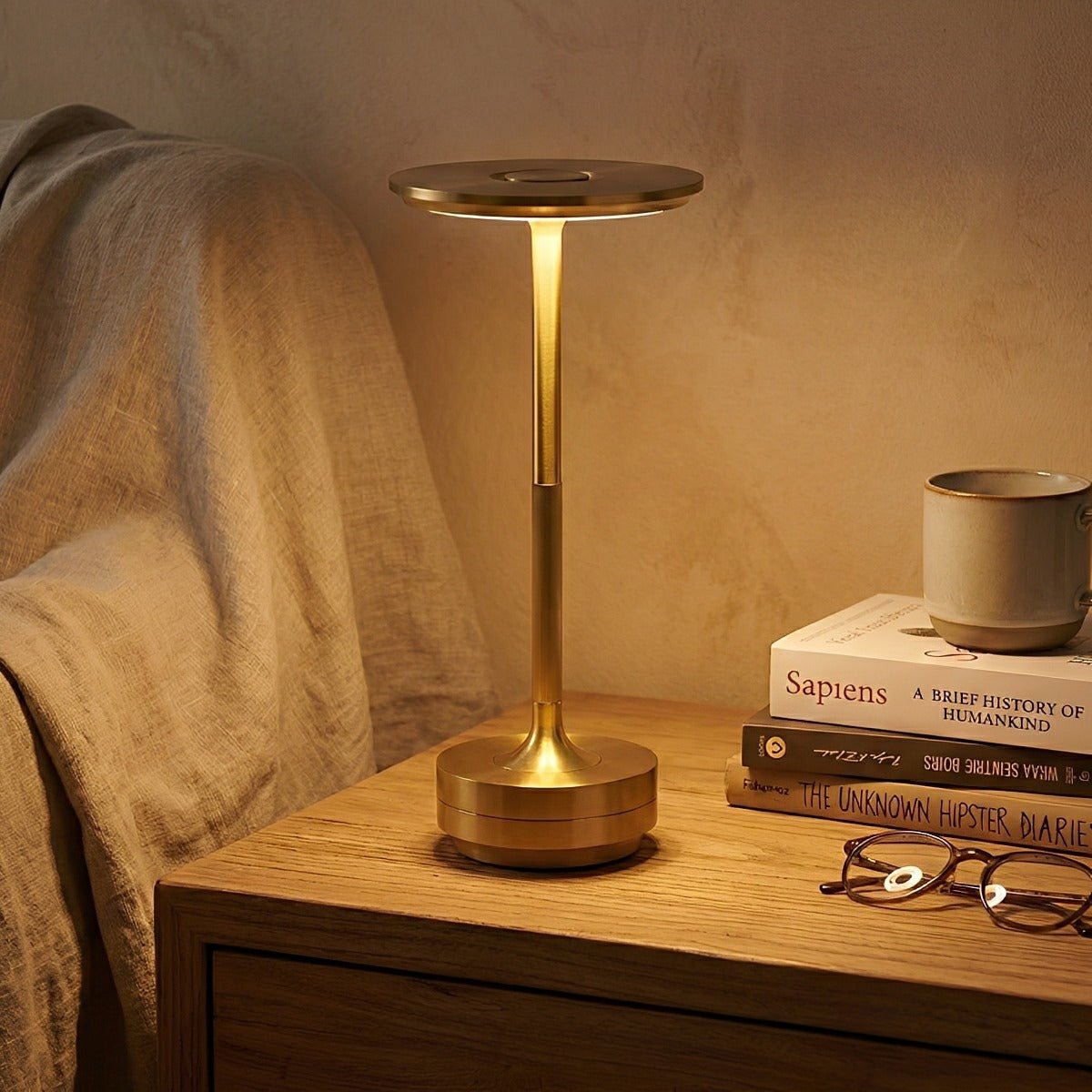 Dimmable Desk Lamp LED USB-C Rechargeable Aluminum 3 Light Modes Table Lamp Gold Silver Black Modern Workspace | Sansoti