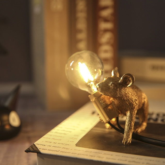 Muislamp met Uniek Design – Decoratieve Tafellamp Speelse Muis – Warm Sfeerlicht voor Woonkamer Slaapkamer Kantoor | Sansoti
