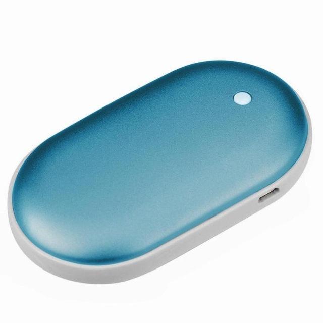 Oplaadbare Handwarmer met Powerbank 5200mAh Zilver Goud Roségoud Blauw Dubbele Verwarming 3 Temperatuurstanden USB-C Compact Zakformaat Outdoor Winter Cadeau | Sansoti