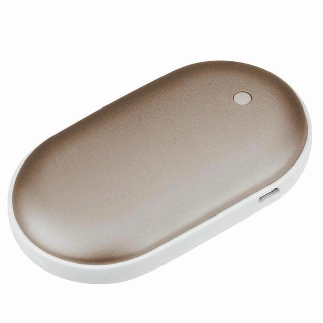 Oplaadbare Handwarmer met Powerbank 5200mAh Zilver Goud Roségoud Blauw Dubbele Verwarming 3 Temperatuurstanden USB-C Compact Zakformaat Outdoor Winter Cadeau | Sansoti