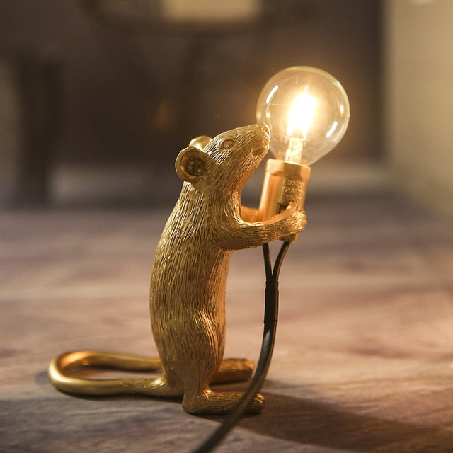 Muislamp met Uniek Design – Decoratieve Tafellamp Speelse Muis – Warm Sfeerlicht voor Woonkamer Slaapkamer Kantoor | Sansoti