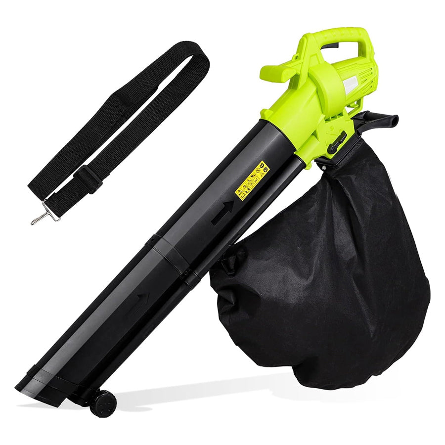 Elektrischer Laubbläser-Sauger-Häcksler 3-in-1 3000W 35L Auffangsack mit Rädern Gartengerät Laubentferner | Sansoti