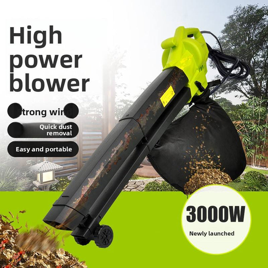 Elektrischer Laubbläser-Sauger-Häcksler 3-in-1 3000W 35L Auffangsack mit Rädern Gartengerät Laubentferner | Sansoti
