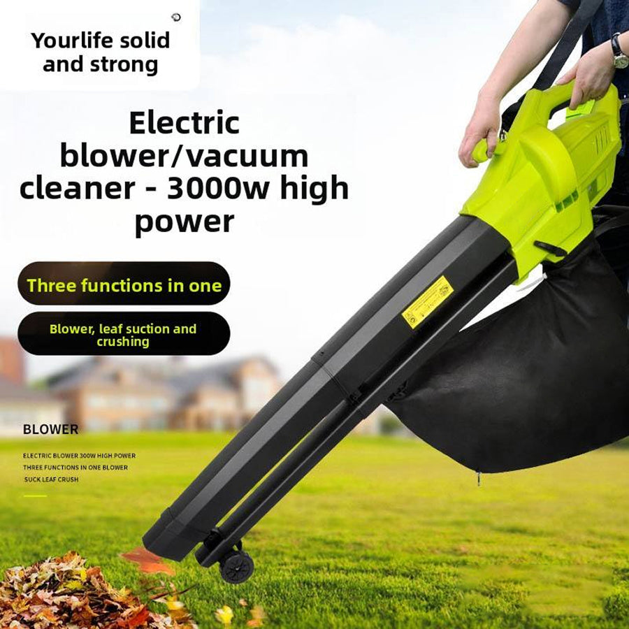Elektrischer Laubbläser-Sauger-Häcksler 3-in-1 3000W 35L Auffangsack mit Rädern Gartengerät Laubentferner | Sansoti